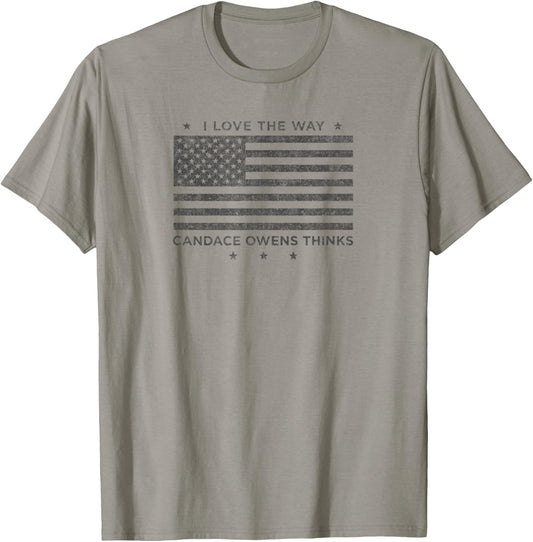 I Love The Way Candace Owens Thinks - For President 2024 T-Shirt - T-Shirt | Sand