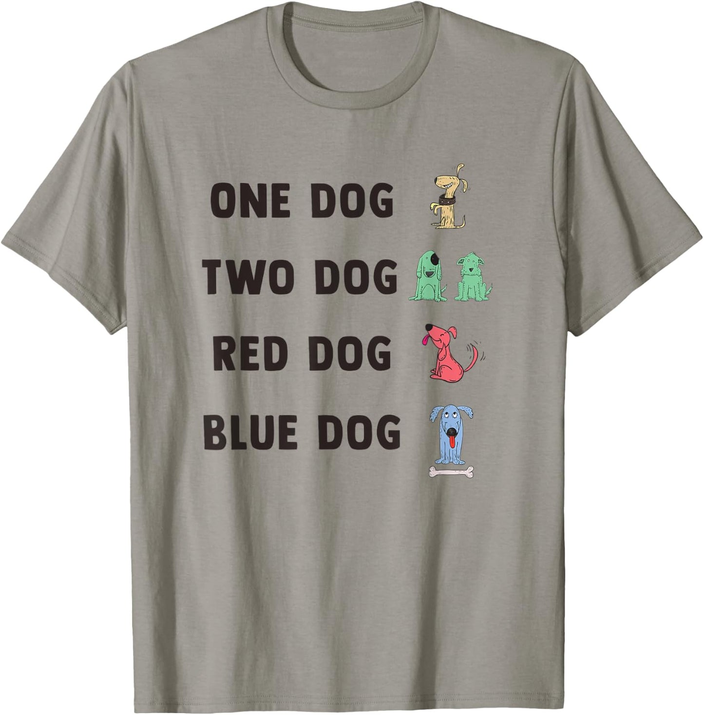 One Dog Two Dog Red Dog Blue Dog T-Shirt - T-Shirt | Sand