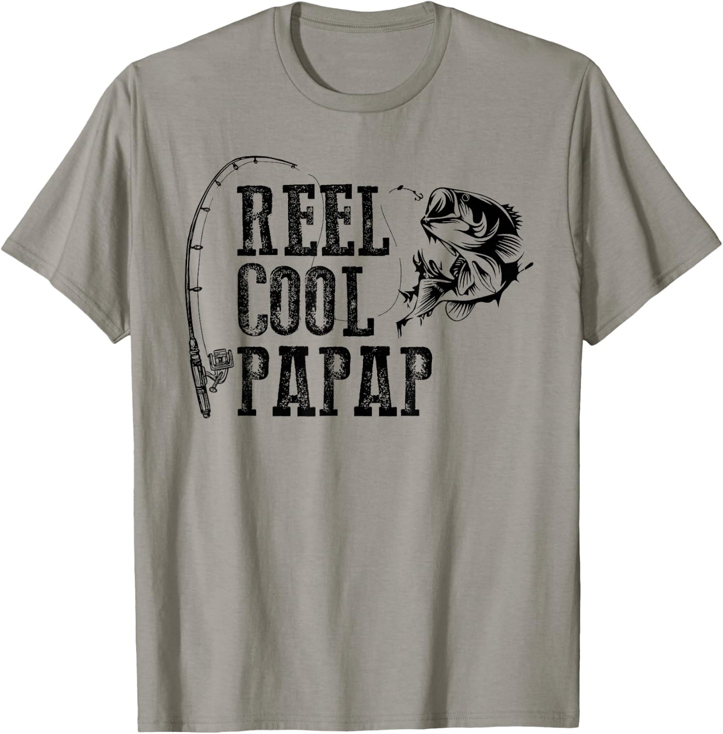 Papap Fishing: Reel Cool Papap Funny Gift T-Shirt - T-Shirt | Sand