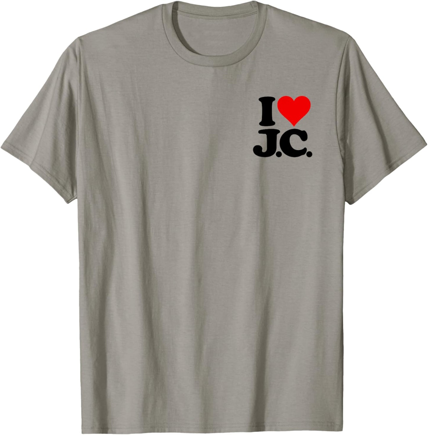 I Love Heart J.c. Jc J C Initials Name on a T-Shirt - T-Shirt | Sand