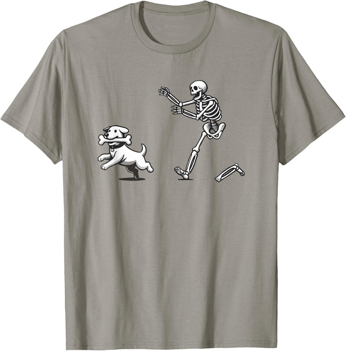 Halloween Dog, Funny Skeleton, Skeleton Chasing Dog Women T-Shirt - T-Shirt | Sand