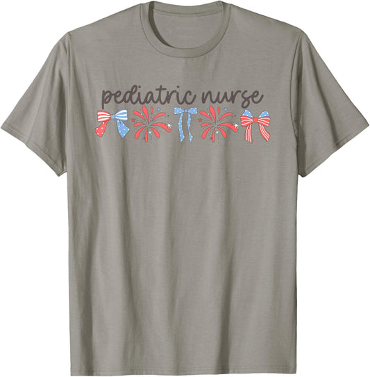 Pediatric Nurse 4th of July Peds Nurse Pediatric Nurse Women Men T-Shirt - T-Shirt | Sand