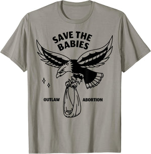 Save the Babies Eagle T-Shirt - T-Shirt | Sand