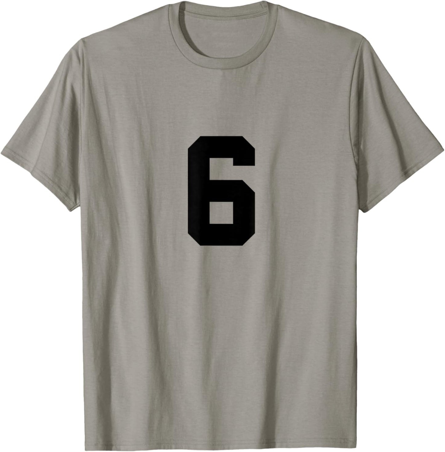 Number 6 (on Front/Back) Sports Team Jersey Number T-Shirt - T-Shirt | Sand
