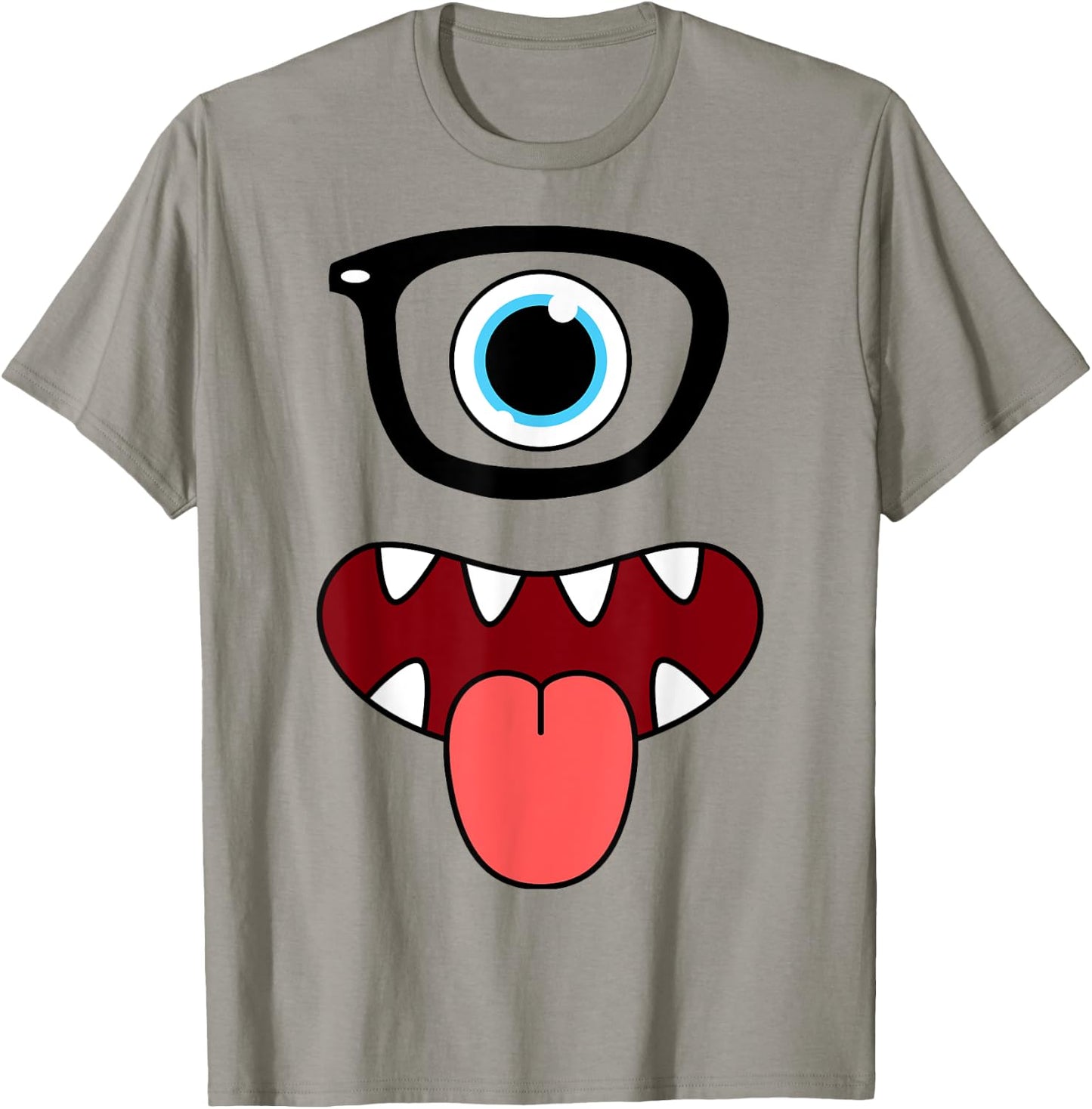 Funny Monster Face Nerd Glasses Costume Birthday Halloween T-Shirt - T-Shirt | Sand