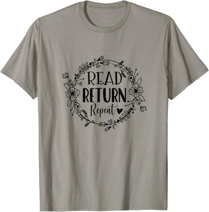 Read Return Repeat Reading Book Lover Proud Librarian T-Shirt - T-Shirt | Sand