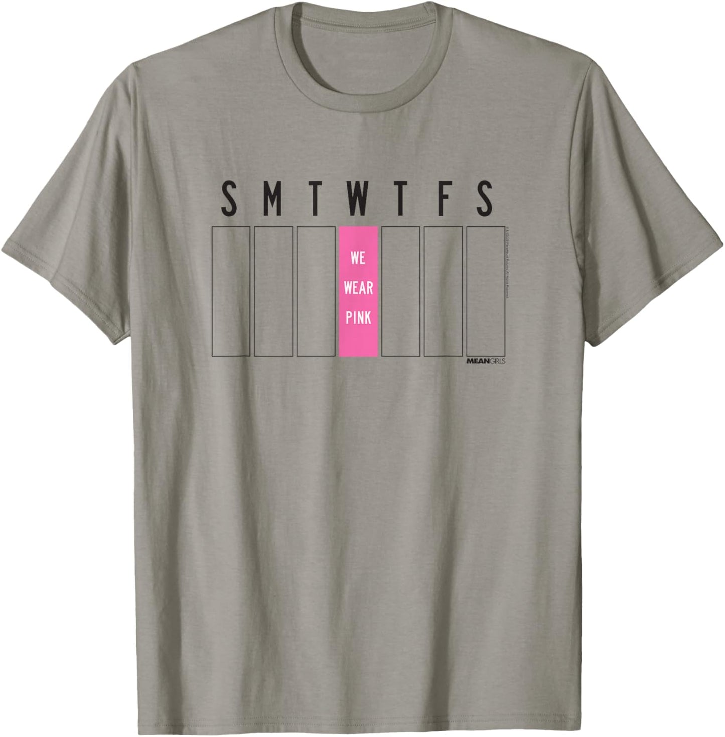 Mean Girls Weekly Calendar Wednesdays We Wear Pink Y2K Movie T-Shirt - T-Shirt | Sand