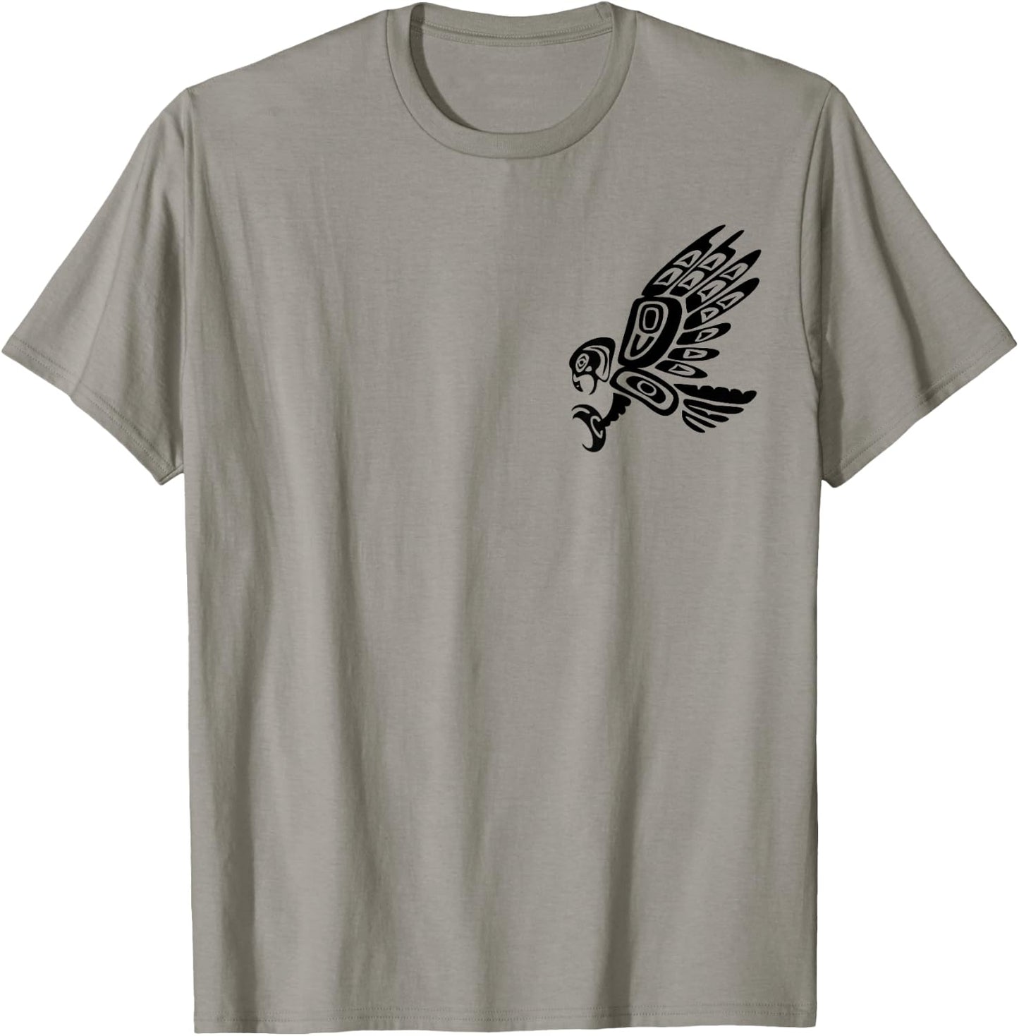 Falcon Abstract Haida Art Pacific Northwest Coast Bird T-Shirt - T-Shirt | Sand