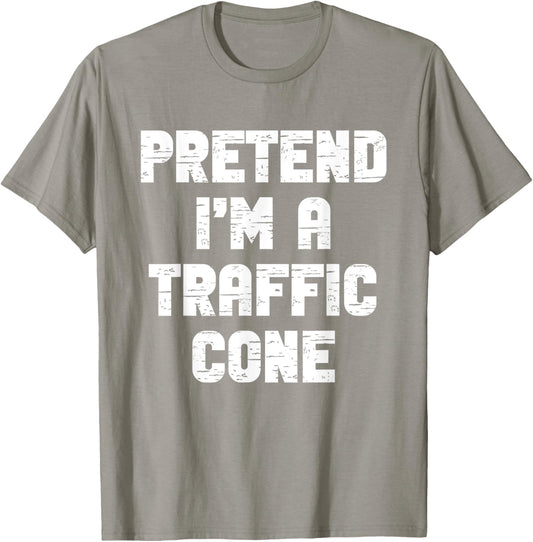 Lazy Easy Pretend I'm A Traffic Cone Party Halloween Costume T-Shirt - T-Shirt | Sand