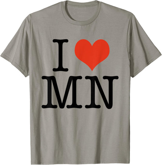 I Love MN Minnesota USA American T-Shirt - T-Shirt | Sand