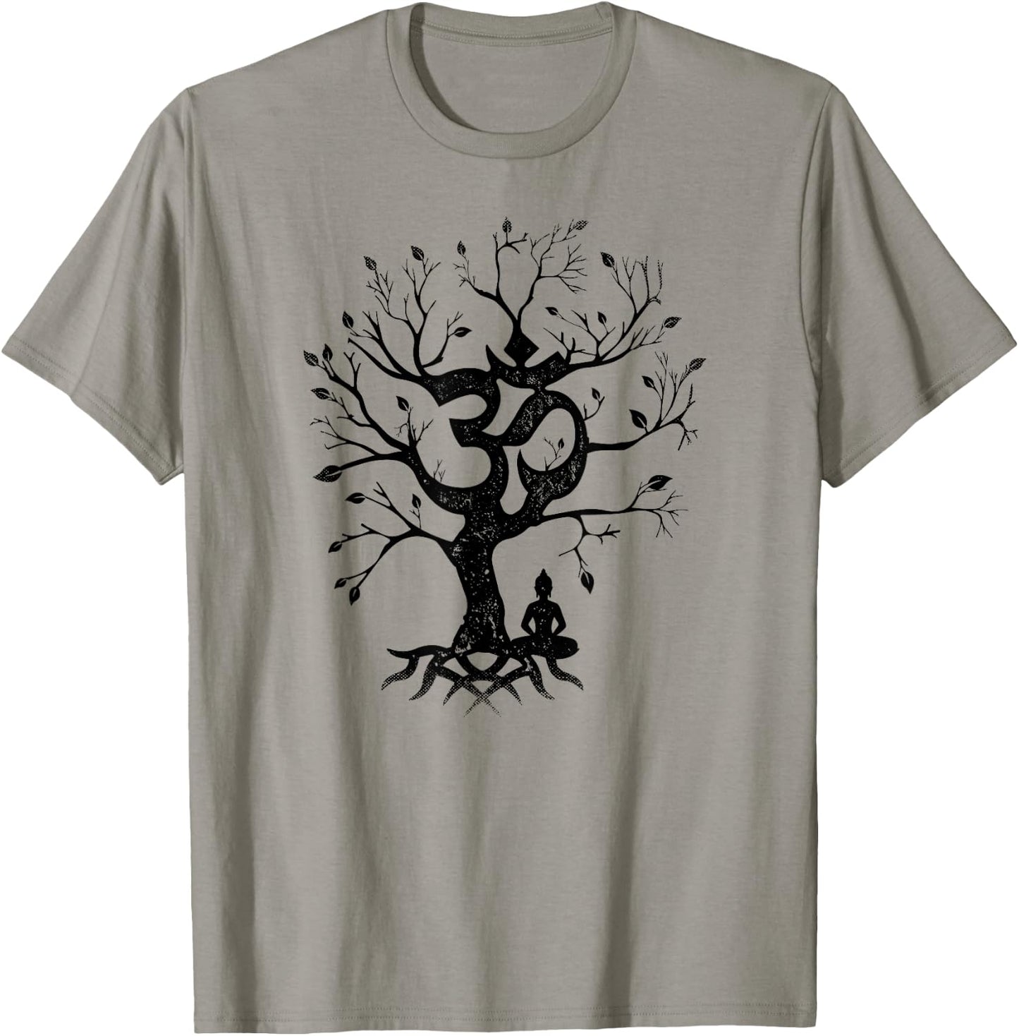 Tree of Life and Ohm Symbol Design or Men Om T-Shirt - T-Shirt | Sand