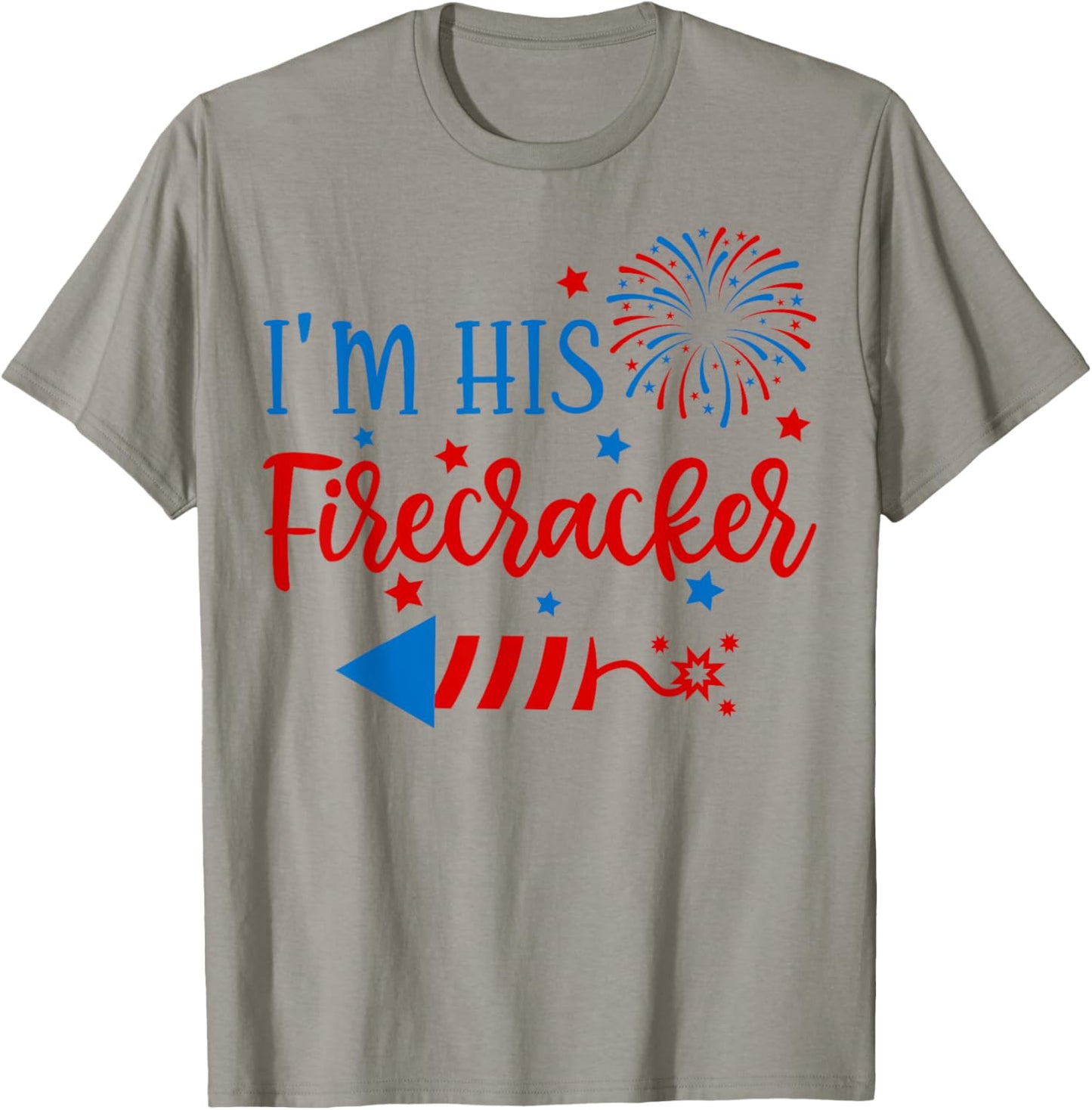 I'm His Firecracker 4th Of July His Her Matching Couple T-Shirt - T-Shirt | Sand