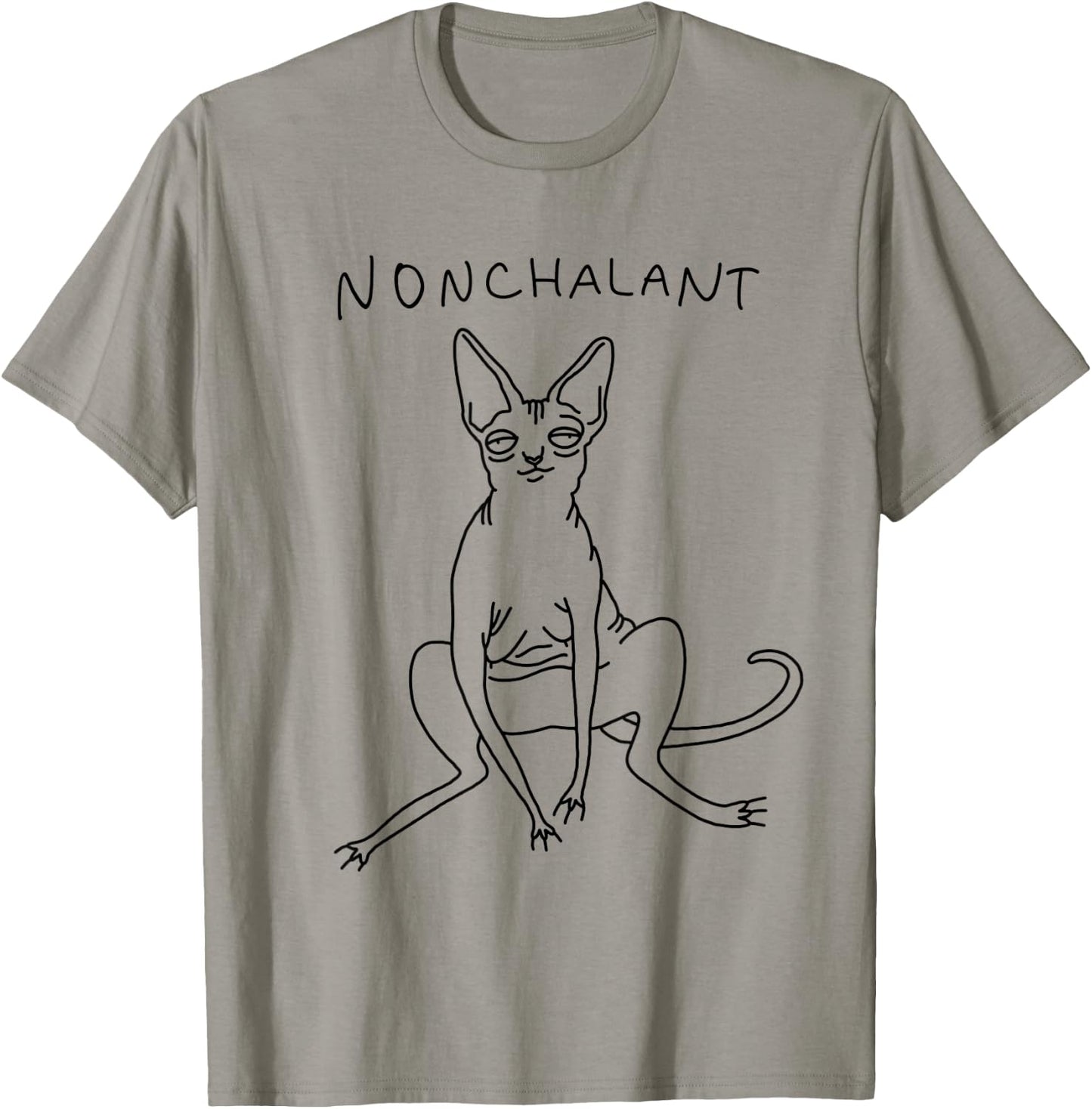 Nonchalant Sphynx Cat Funny Gift | Nakdcat T-Shirt - T-Shirt | Sand