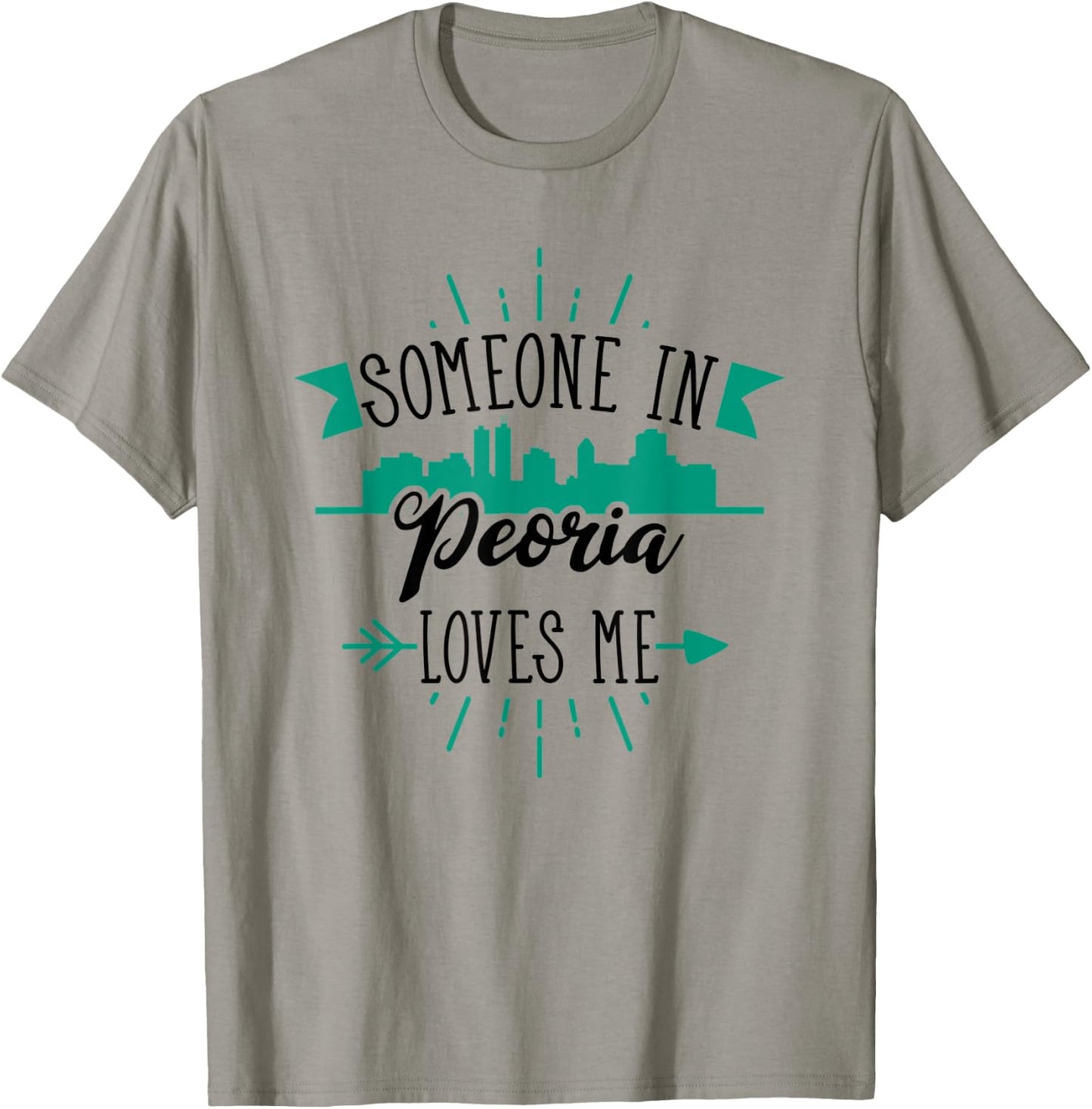 Someone In Peoria Loves Me Peoria IL Skyline T-Shirt - T-Shirt | Sand