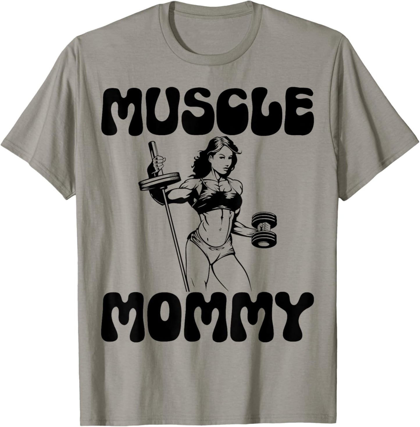 Muscle Mommy - Gym Weightlifting Fitness Bodybuilding T-Shirt - T-Shirt | Sand