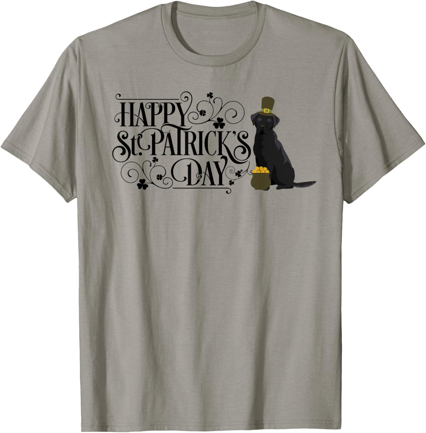 St Patricks Day Black Labrador Retriever Shirt Dog T-Shirt - T-Shirt | Sand