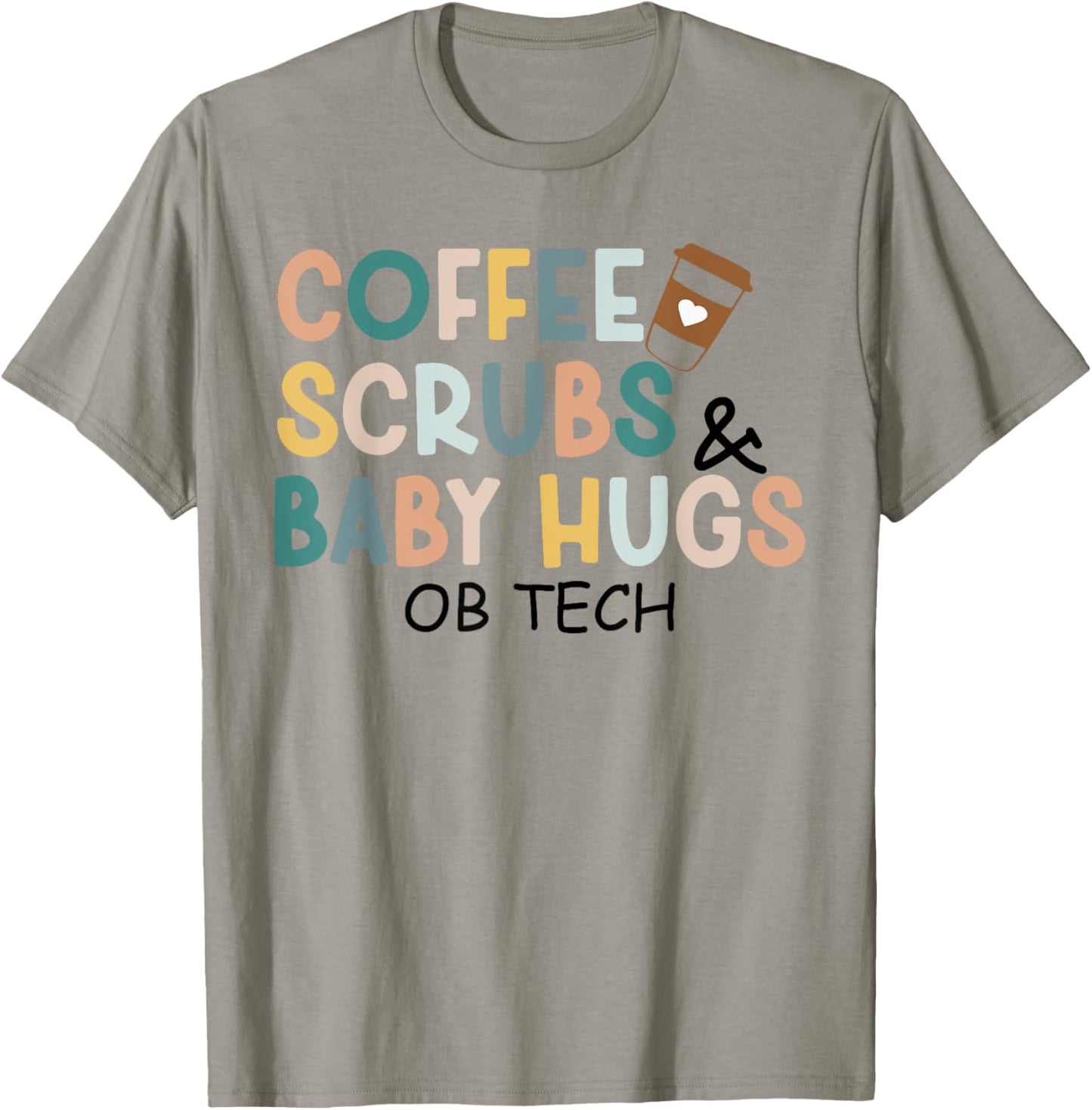 OB Tech Coffee Scrubs & Baby Hugs Tiny Baby T-Shirt - T-Shirt | Sand