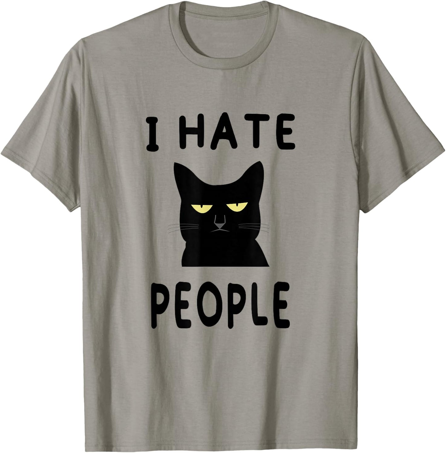 I Hate People Ew People Funny Kitten Cat Lover Gift T-Shirt - T-Shirt | Sand