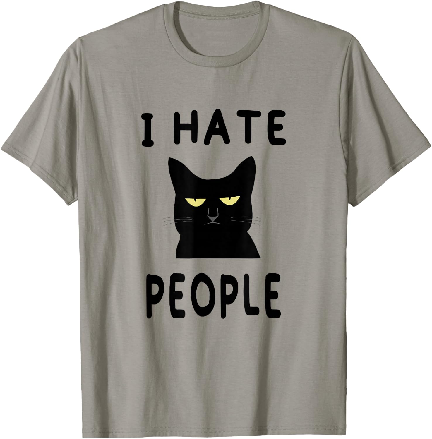 I Hate People Ew People Funny Kitten Cat Lover Gift T-Shirt - T-Shirt | Sand