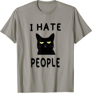 I Hate People Ew People Funny Kitten Cat Lover Gift T-Shirt - T-Shirt | Sand