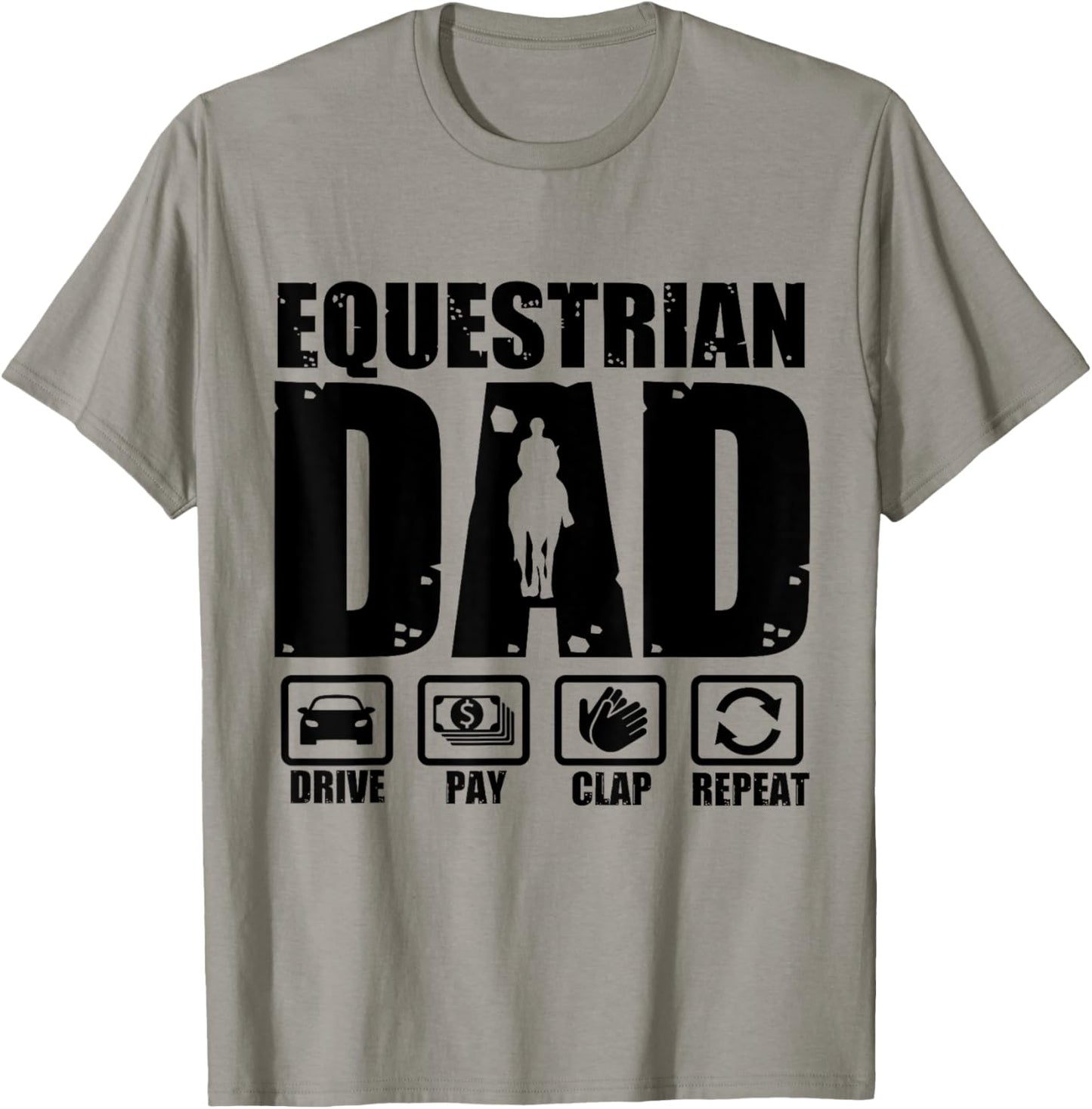 Funny Equestrian Dad Horse Rider Father Humor Fathers Day T-Shirt - T-Shirt | Sand