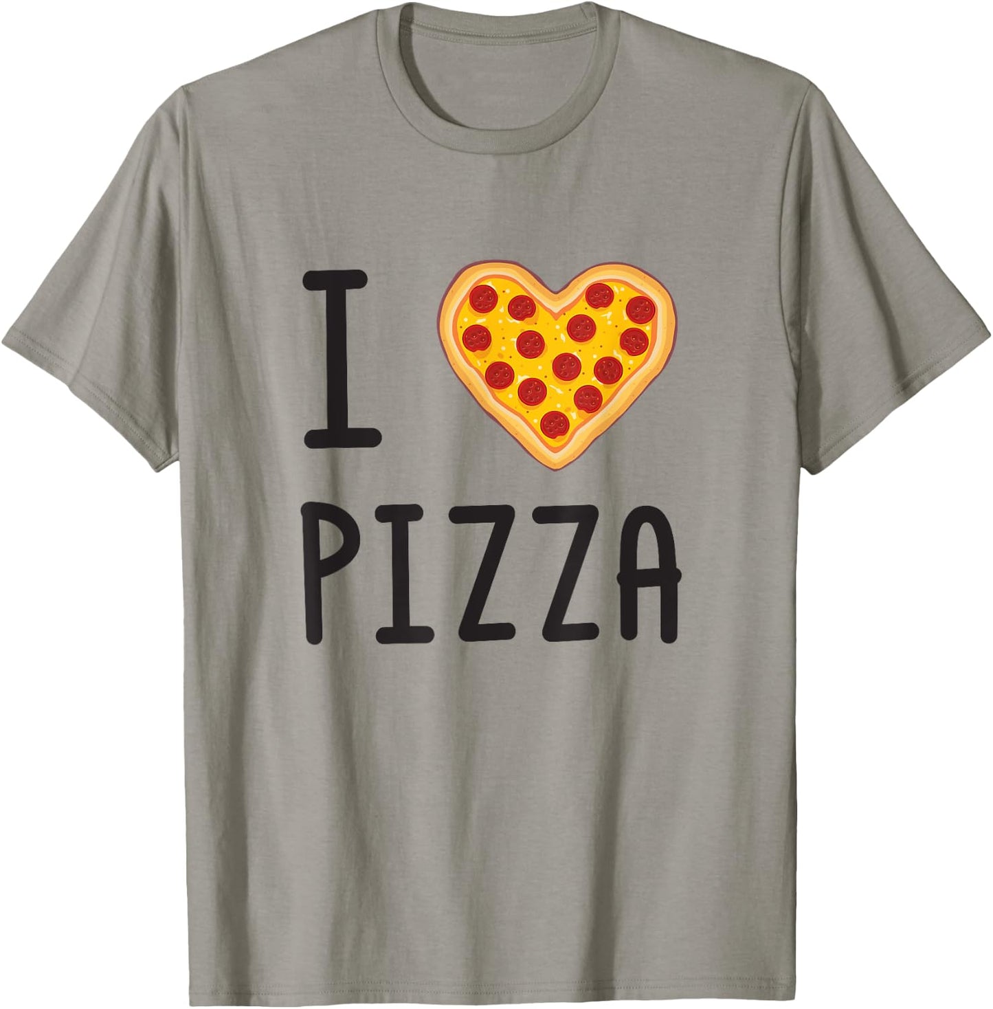 Funny I Love Pizza Pepperoni Heart T-Shirt - T-Shirt | Sand