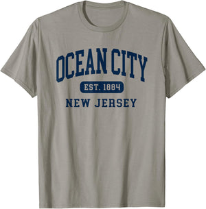 Ocean City New Jersey Retro Est Vintage Souvenir T-Shirt - T-Shirt | Sand