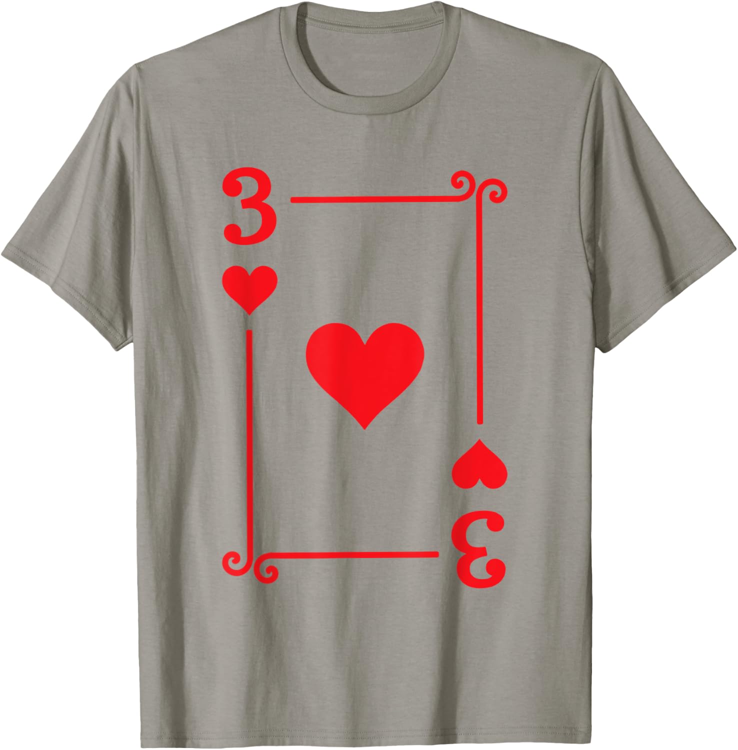 Playing Cards Costume - 3 Hearts T-Shirt - T-Shirt | Sand