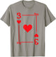 Playing Cards Costume - 3 Hearts T-Shirt - T-Shirt | Sand