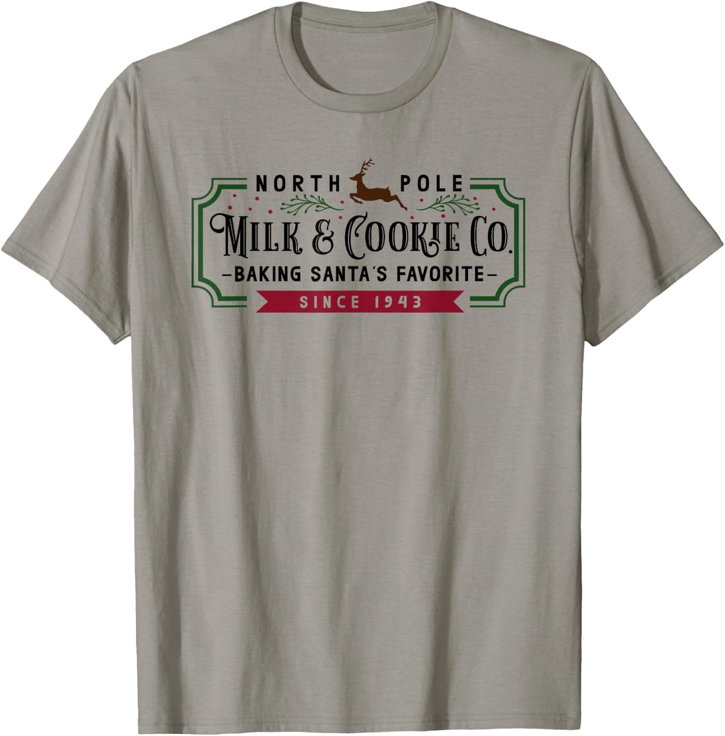 Christmas North Pole Milk and Cookie Co T-Shirt - T-Shirt | Sand