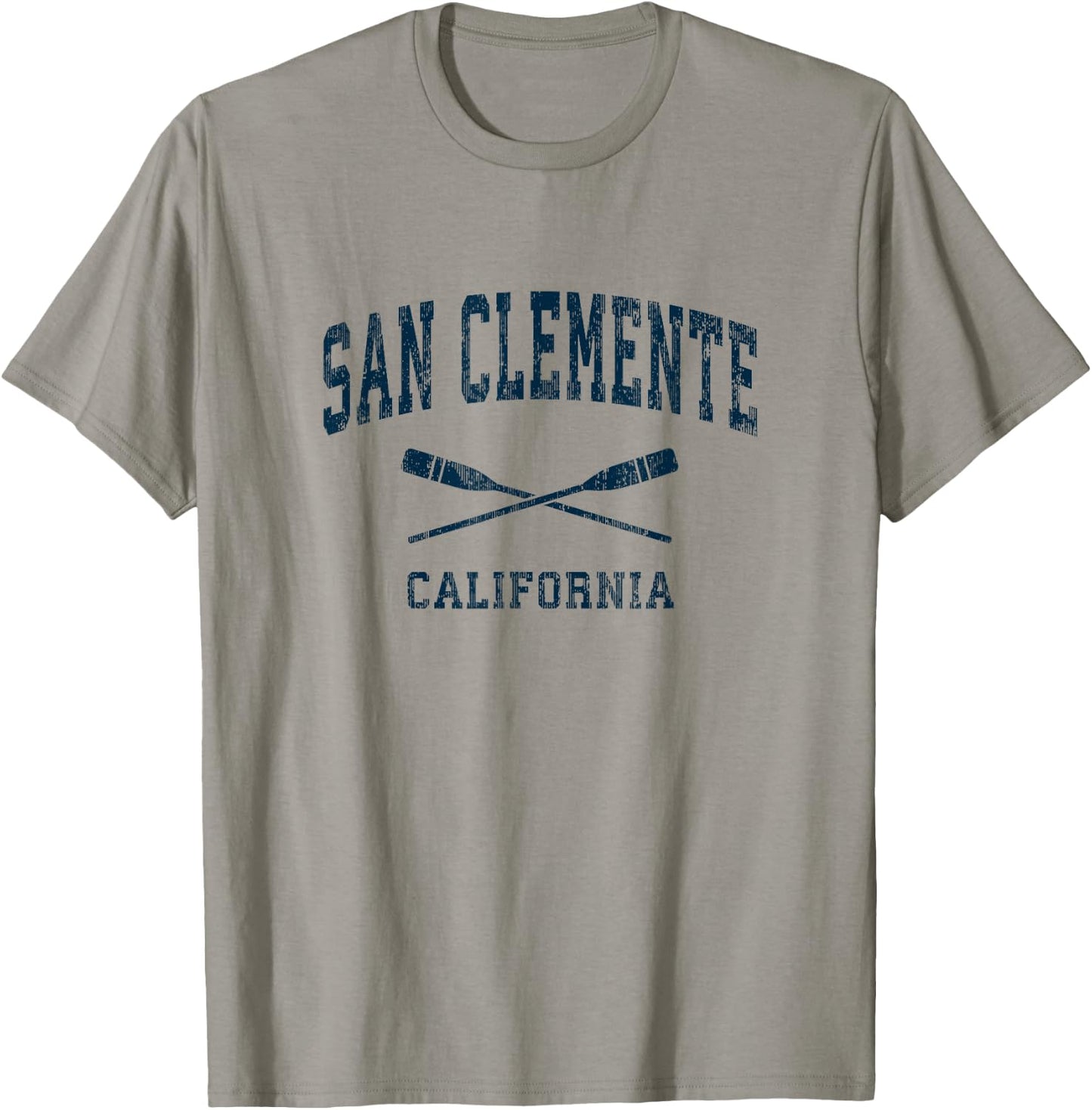 San Clemente California Vintage Nautical Paddles Sports Oars T-Shirt - T-Shirt | Sand