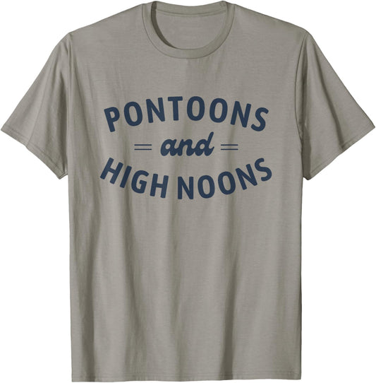 Pontoons and High Noons, Summer Lake Bachelorette Party T-Shirt - T-Shirt | Sand
