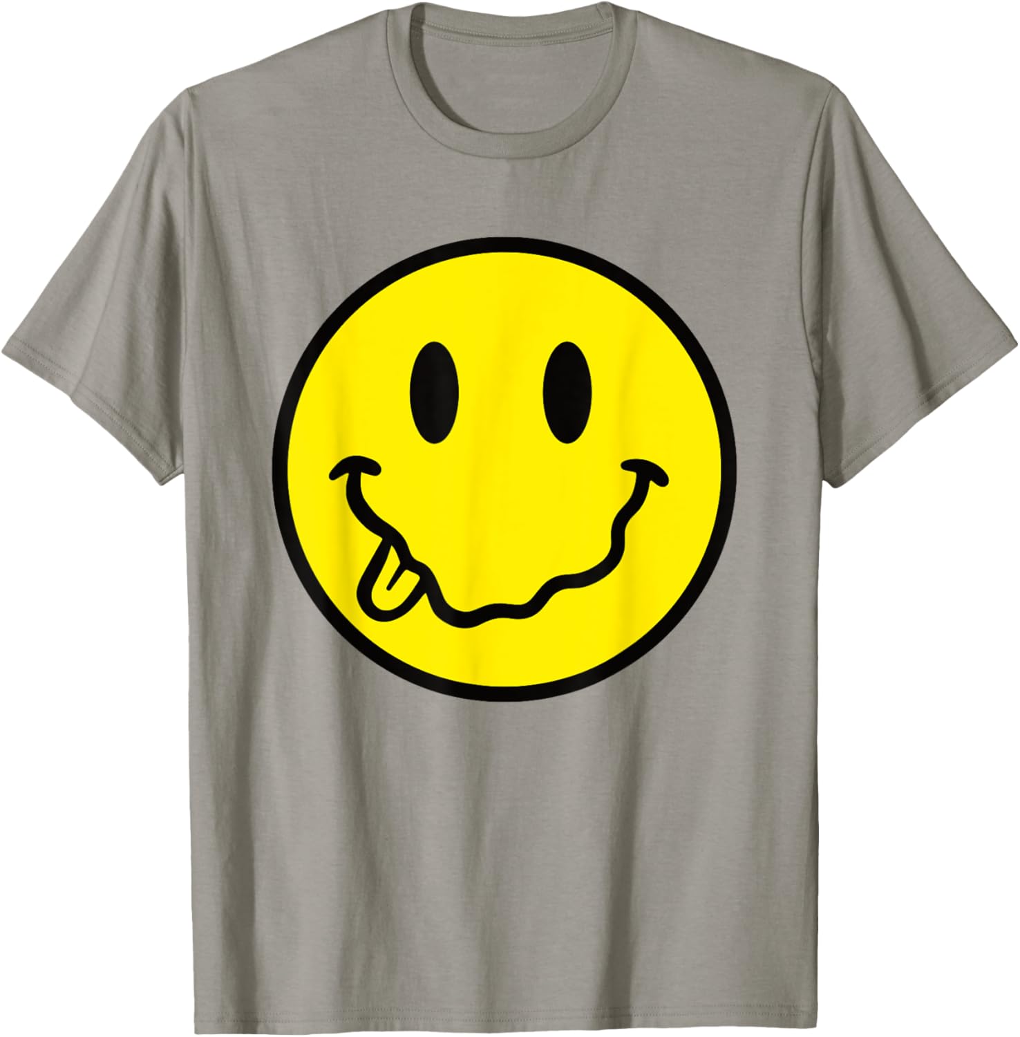 Funny Tongue out Smile Face Cute Yellow Happy Smiling Face T-Shirt - T-Shirt | Sand