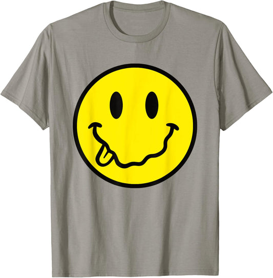 Funny Tongue out Smile Face Cute Yellow Happy Smiling Face T-Shirt - T-Shirt | Sand