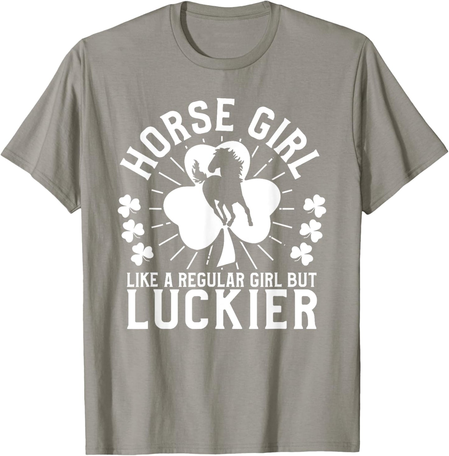 St Patrick's Day Horse Girl Equestrian Horse Lover T-Shirt - T-Shirt | Sand