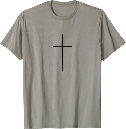 Cross Christian Simple Modern Minimalist Religious Men Women T-Shirt - T-Shirt | Sand