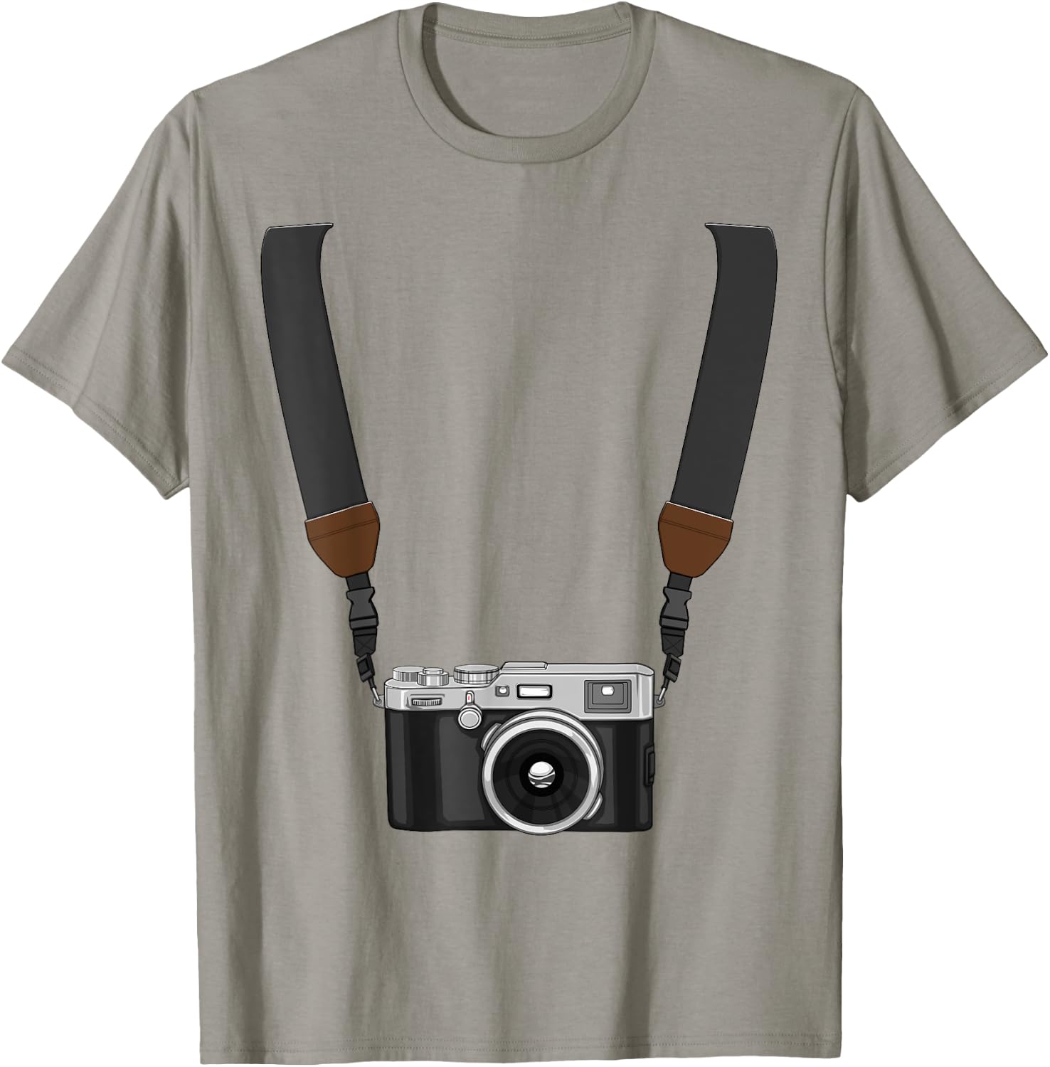 Camera With Strap Funny Photography Photographer T-Shirt - T-Shirt | Sand