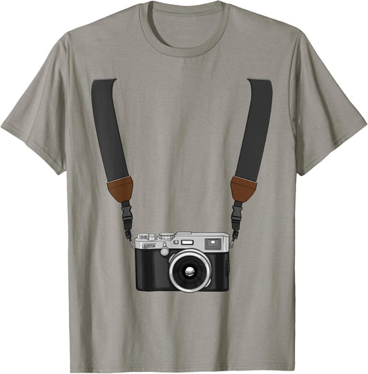 Camera With Strap Funny Photography Photographer T-Shirt - T-Shirt | Sand