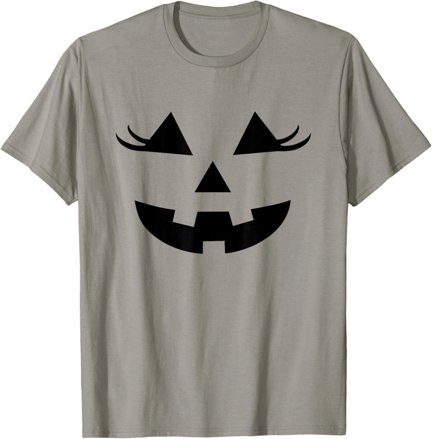 Pumpkin Lashes for Pink Halloween Vibe Jack O Lantern Face T-Shirt - T-Shirt | Sand