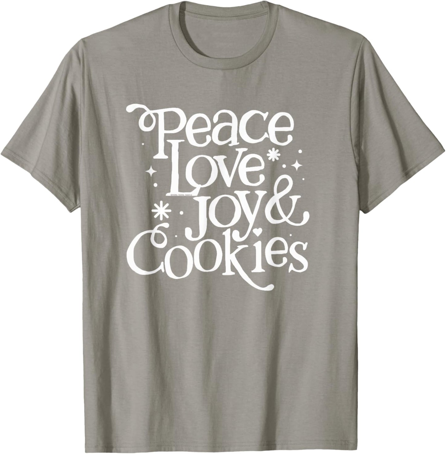 Peace Love Joy and Cookies Christmas T-Shirt - T-Shirt | Sand