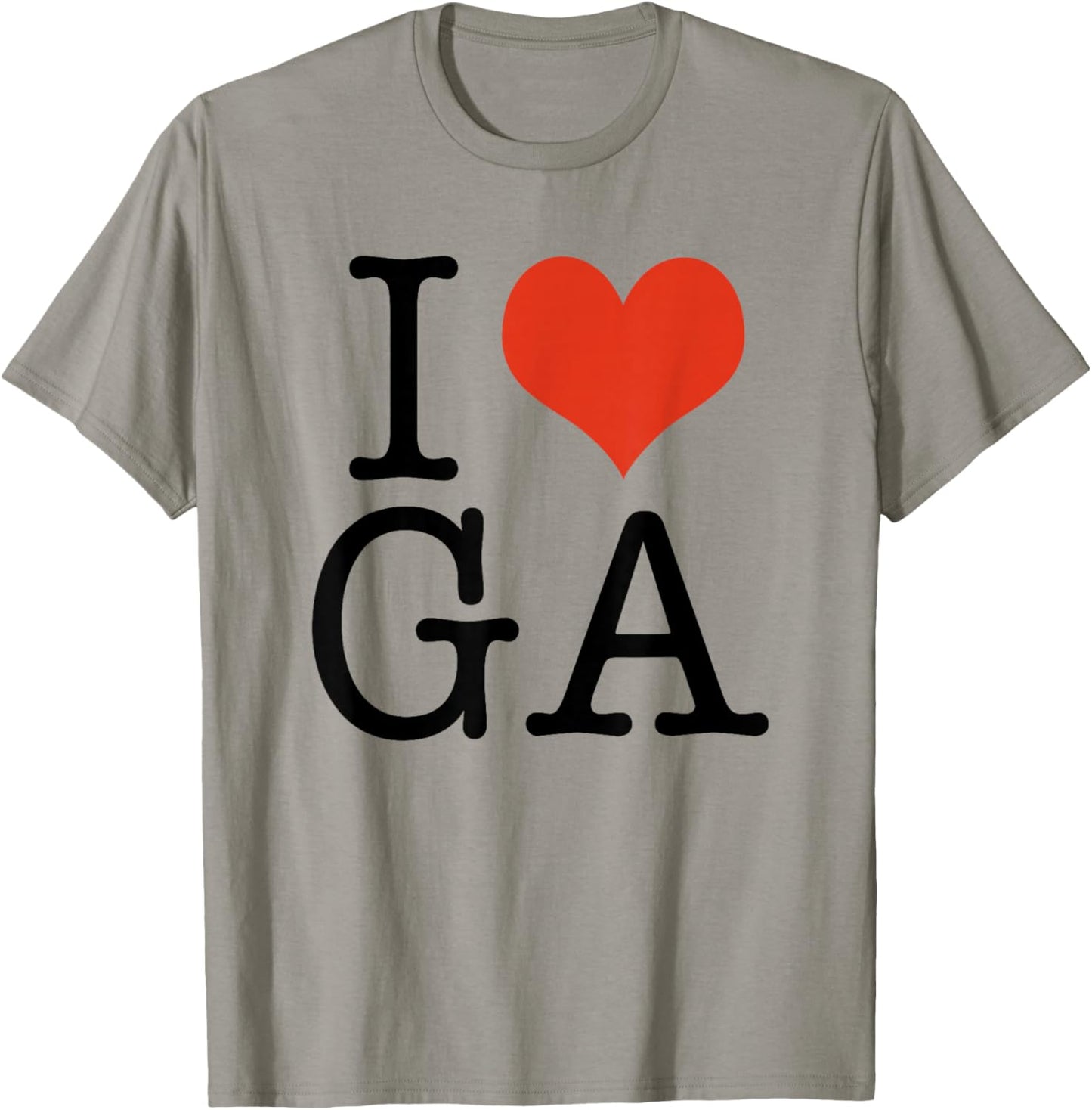 I Love GA Georgia USA American T-Shirt - T-Shirt | Sand