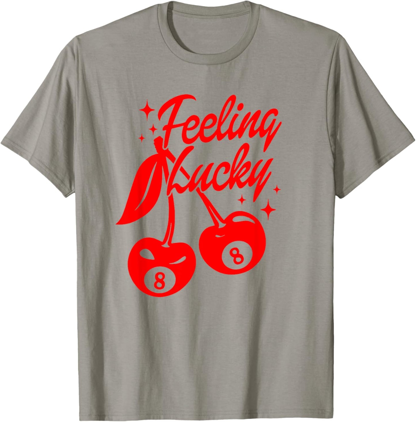 Feeling Lucky Cherry 8 Ball, Lucky You Cherry 8 Ball T-Shirt - T-Shirt | Sand