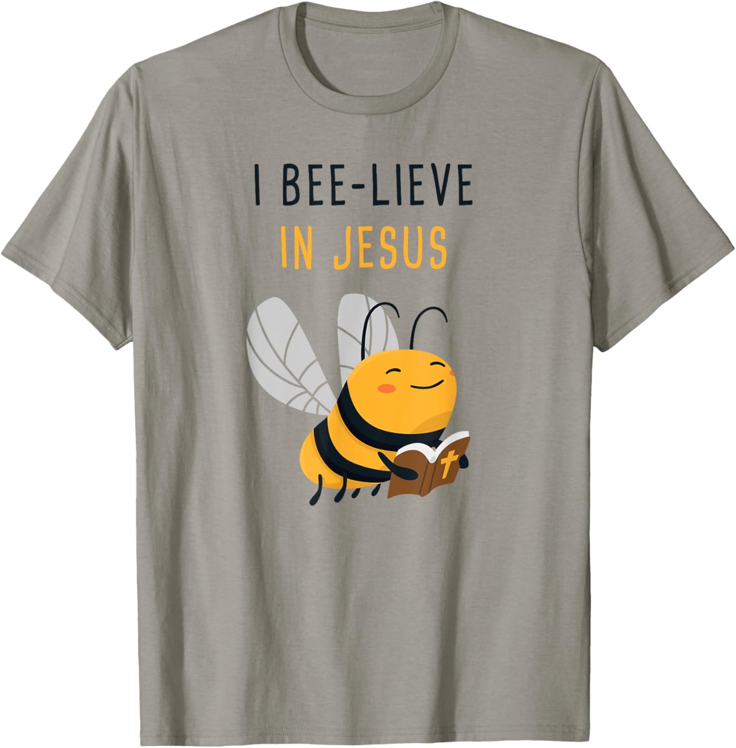 Gospel Kids Christian Faith Cute Bee: I Bee-lieve in Jesus T-Shirt - T-Shirt | Sand