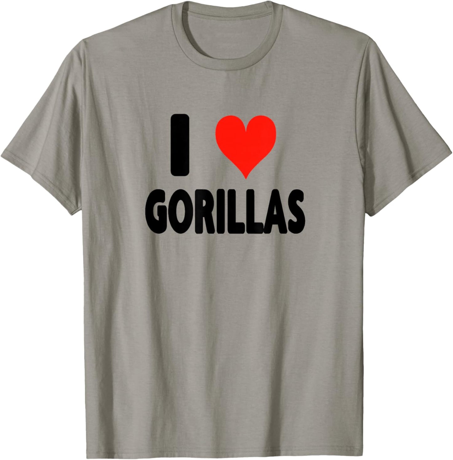 I Love Gorillas - Heart Mountain Gorilla Zoo Animal Ape T-Shirt - T-Shirt | Sand
