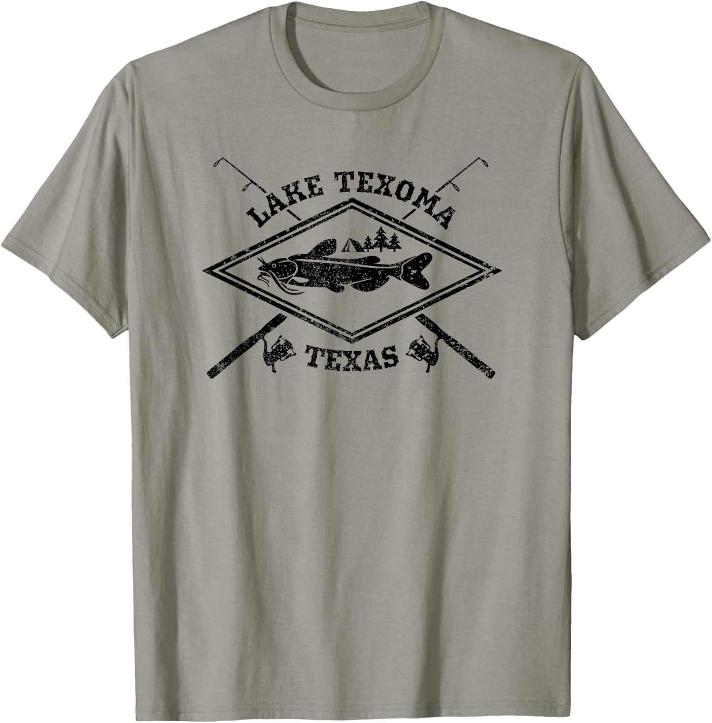 Lake Texoma Catfish Fishing Shirt for Texas Men T-Shirt - T-Shirt | Sand