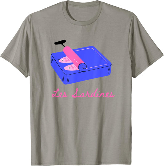 Les sardines fisherman aesthetic coastal sardine fish T-Shirt - T-Shirt | Sand
