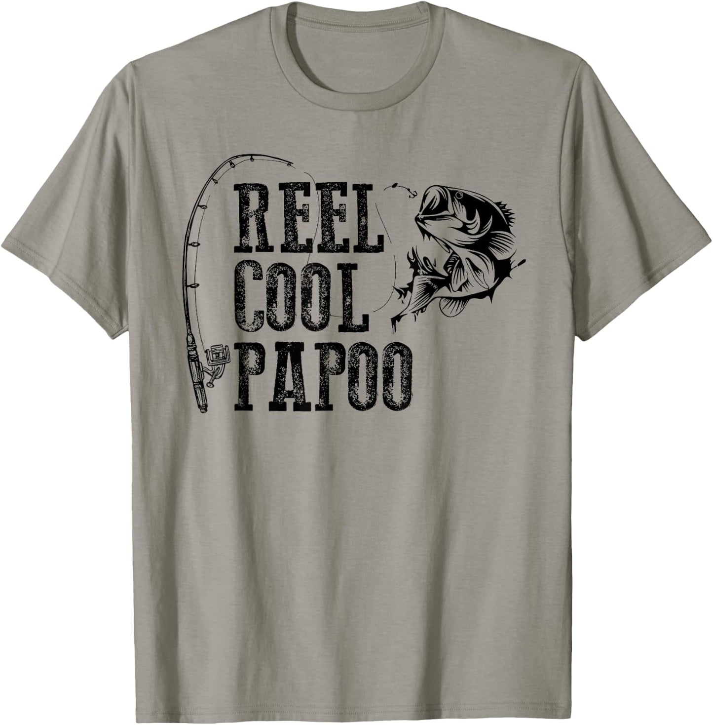 Papoo Fishing: Reel Cool Papoo Funny Gift T-Shirt - T-Shirt | Sand