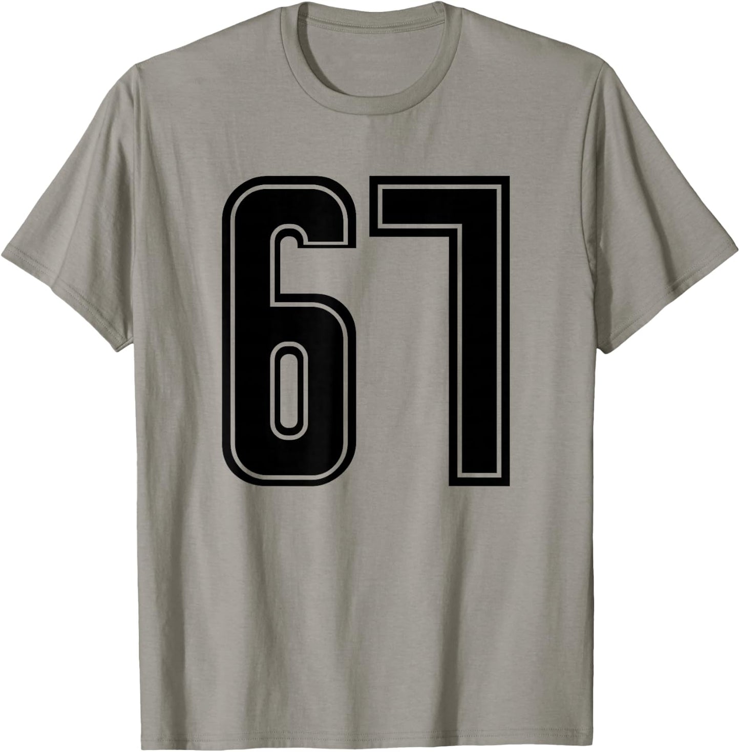 Black Sports Team Number 67 T-Shirt - T-Shirt | Sand