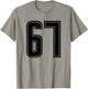 Black Sports Team Number 67 T-Shirt - T-Shirt | Sand