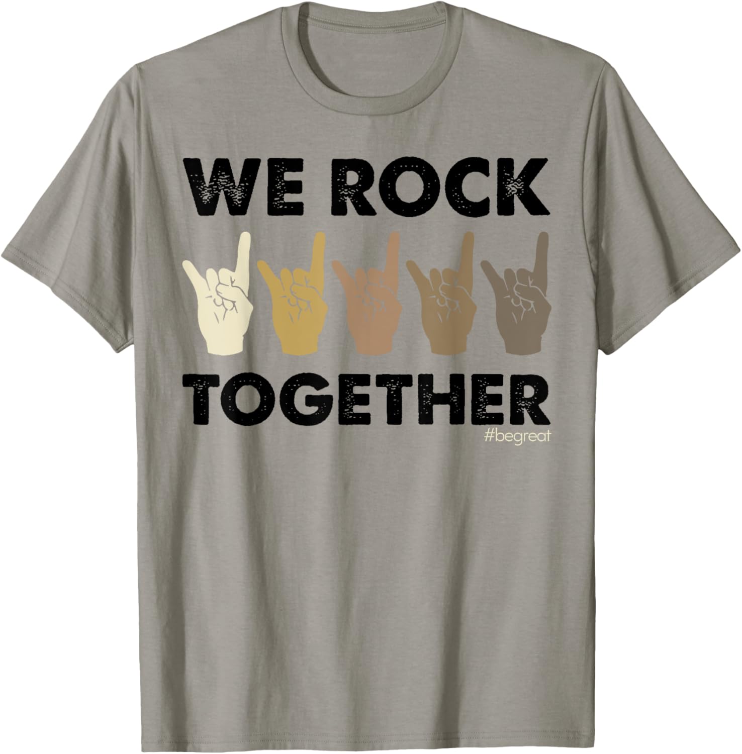 We Rock Together Funny Sign Language T-Shirt - T-Shirt | Sand